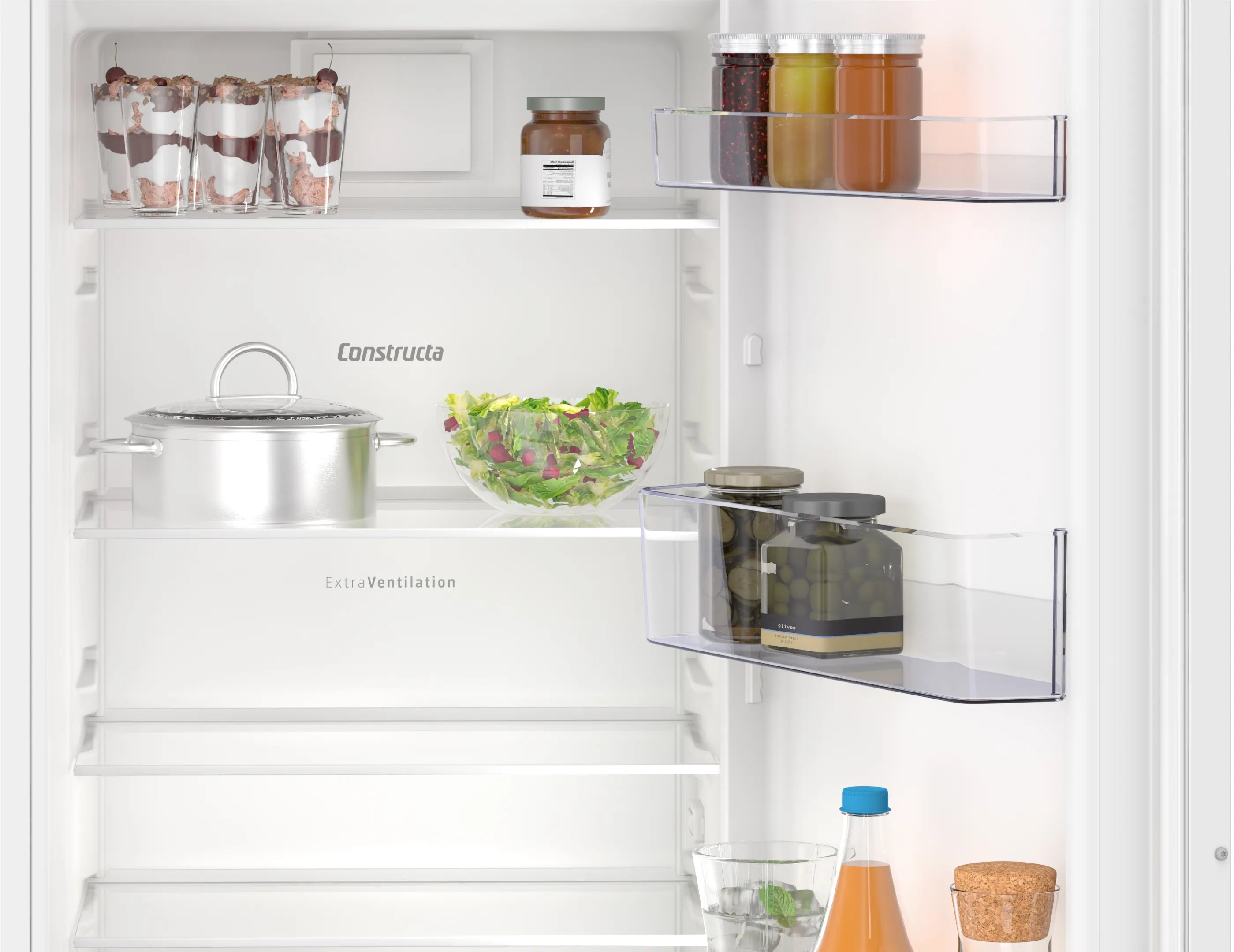 CONSTRUCTA CK282NSE0 Einbau-Kühlschrank mit Gefrierfach XXL-Frischlade LED SuperKühlen