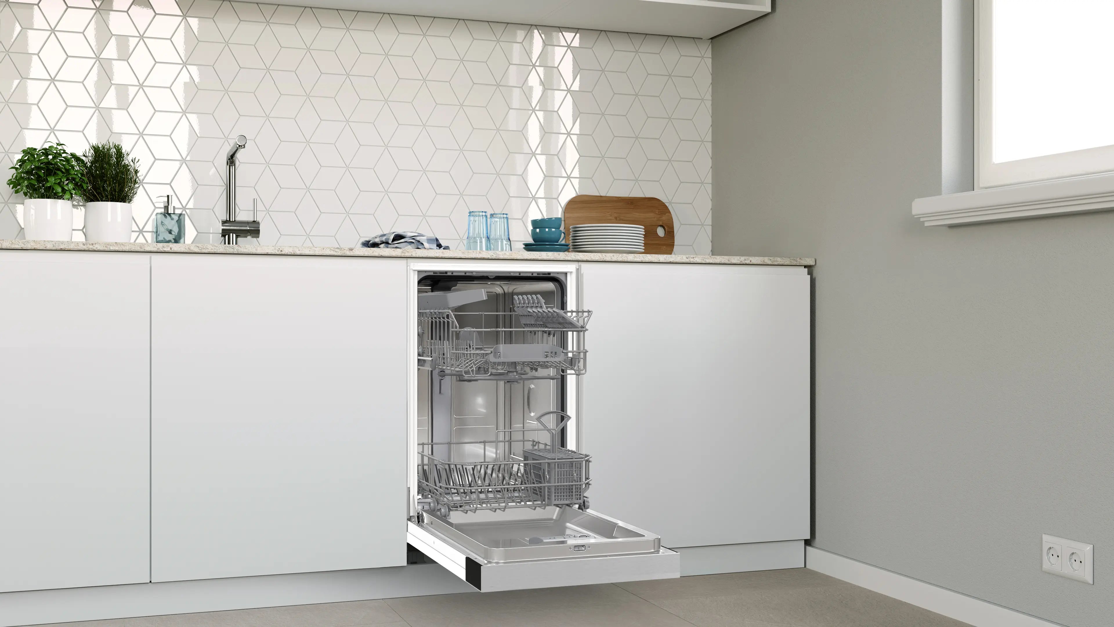 CONSTRUCTA CP6IS01HKE Teilintegrierter Geschirrspüler 45cm 10 Maßgedecke VarioKorbsystem