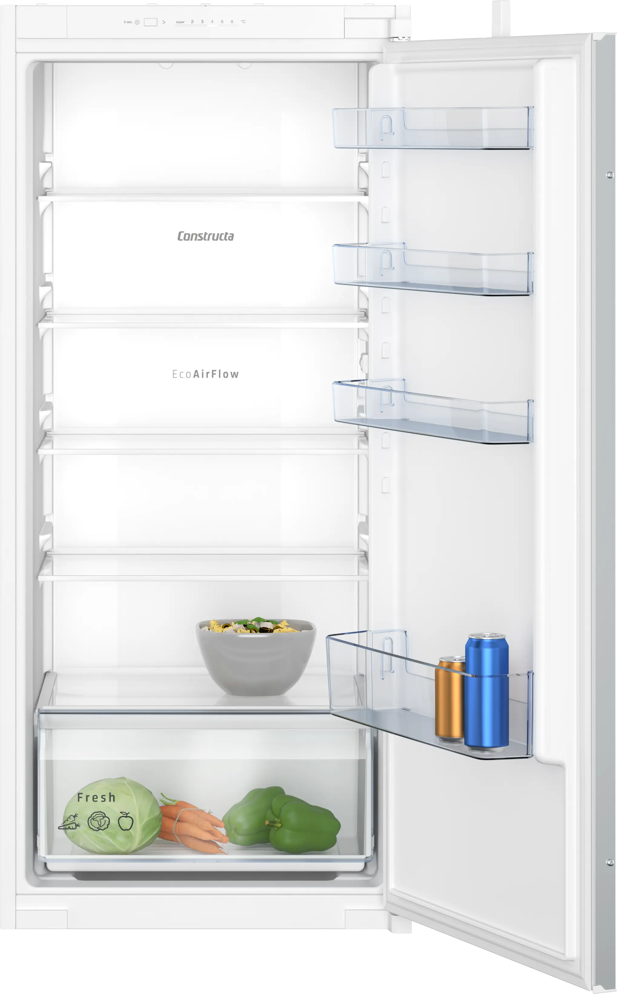 CONSTRUCTA CK141NSE0 Einbau-Kühlschrank 122 cm LED-Touch EcoAirFlow Weiß