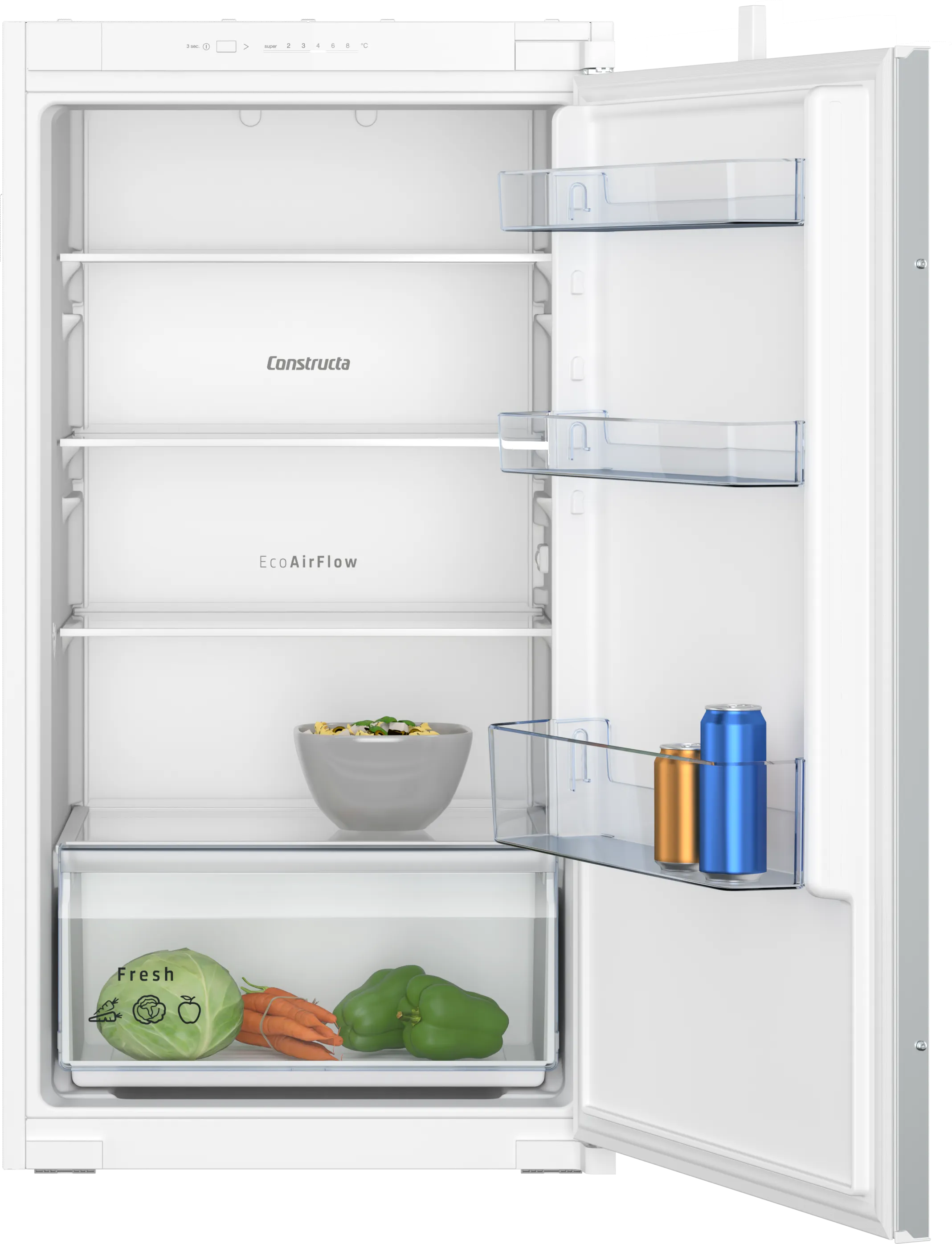 CONSTRUCTA CK131NSE0 Einbau-Kühlschrank 122 cm LED-Touch EcoAirFlow weiß