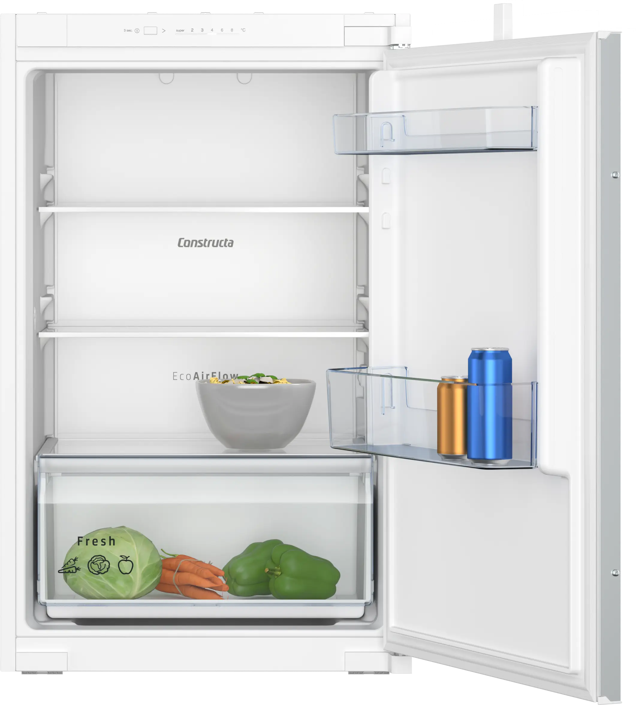 CONSTRUCTA CK121NSE0 Einbau-Kühlschrank 87,4×54,1 cm LED-Touch EcoAirFlow Integrierbar
