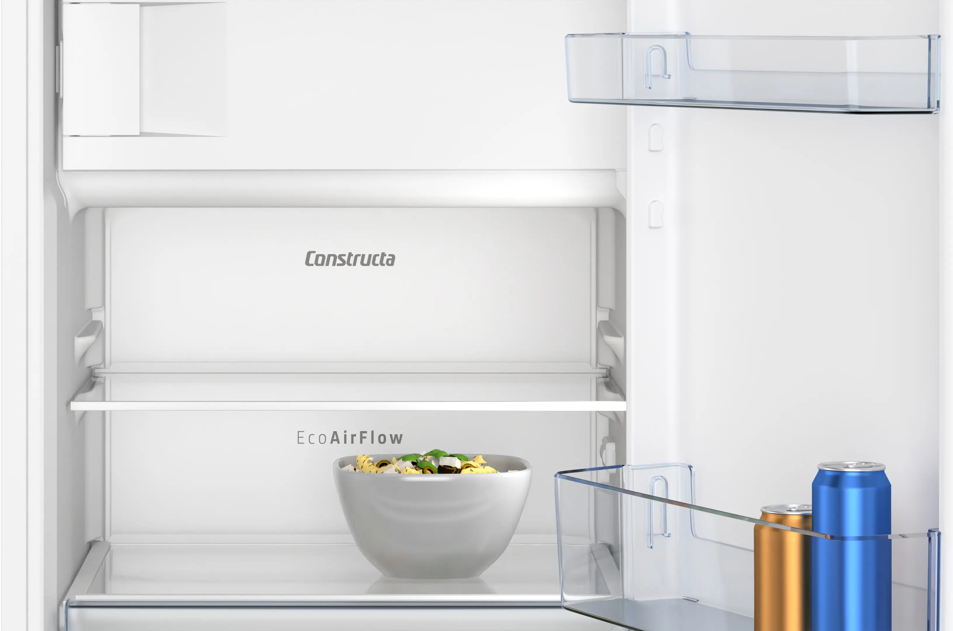 CONSTRUCTA CK222NSE0 Einbau-Kühlschrank mit Gefrierfach LED-Display EcoAirFlow weiß