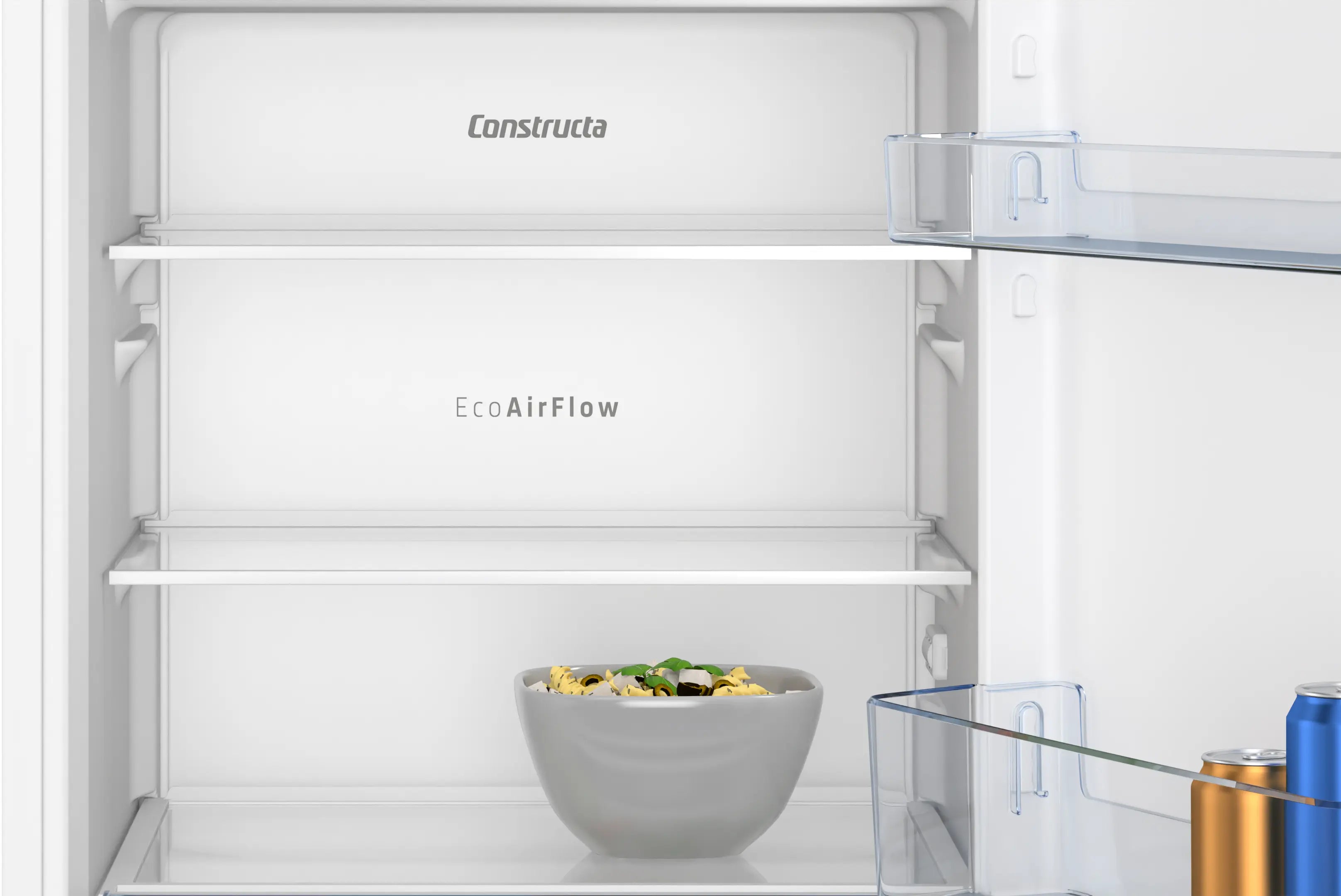 CONSTRUCTA CK232NSE0 Einbaukühlschrank mit Gefrierfach LED weiß 102×54×55cm