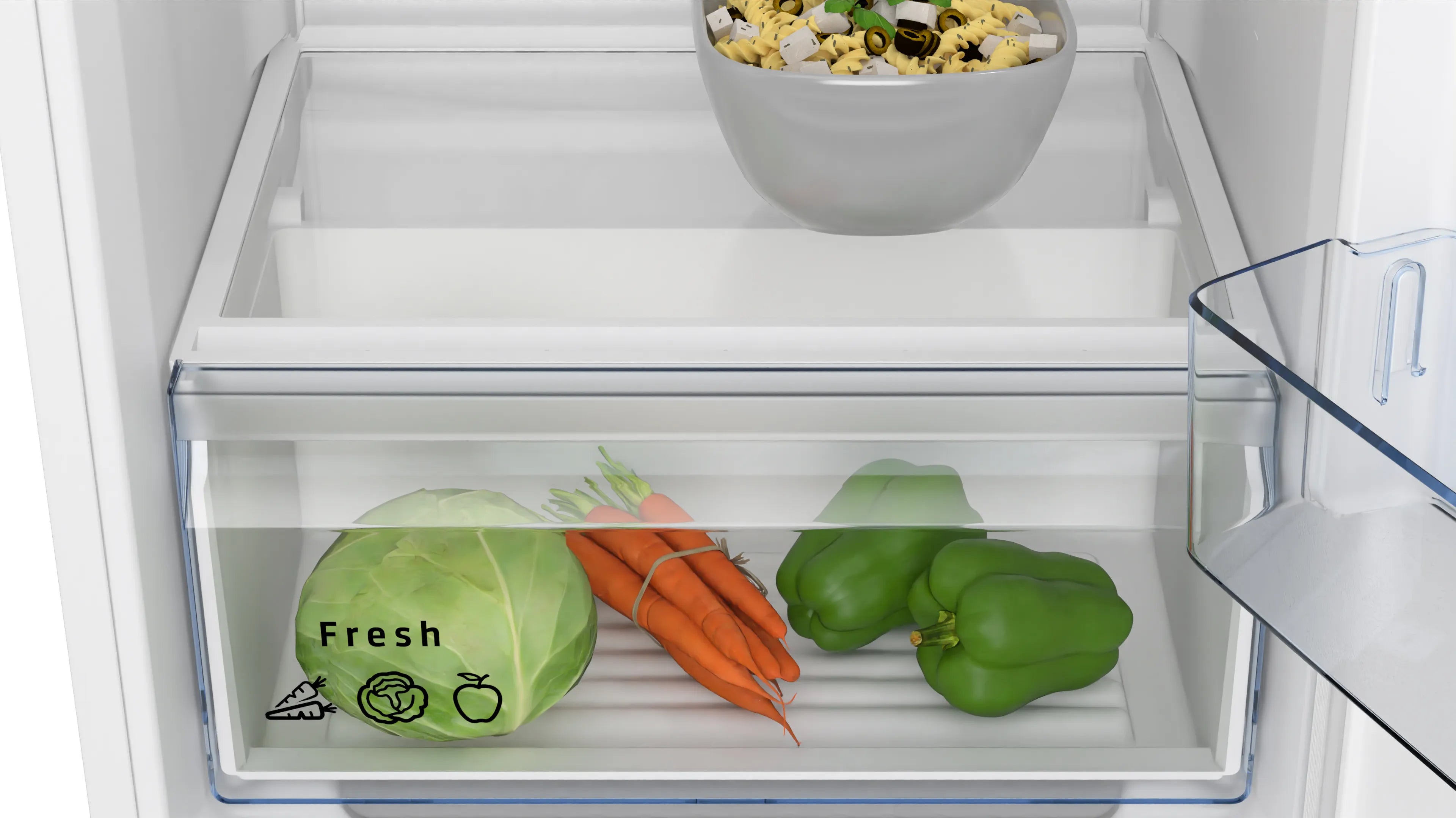 CONSTRUCTA CK131NSE0 Einbau-Kühlschrank 122 cm LED-Touch EcoAirFlow weiß