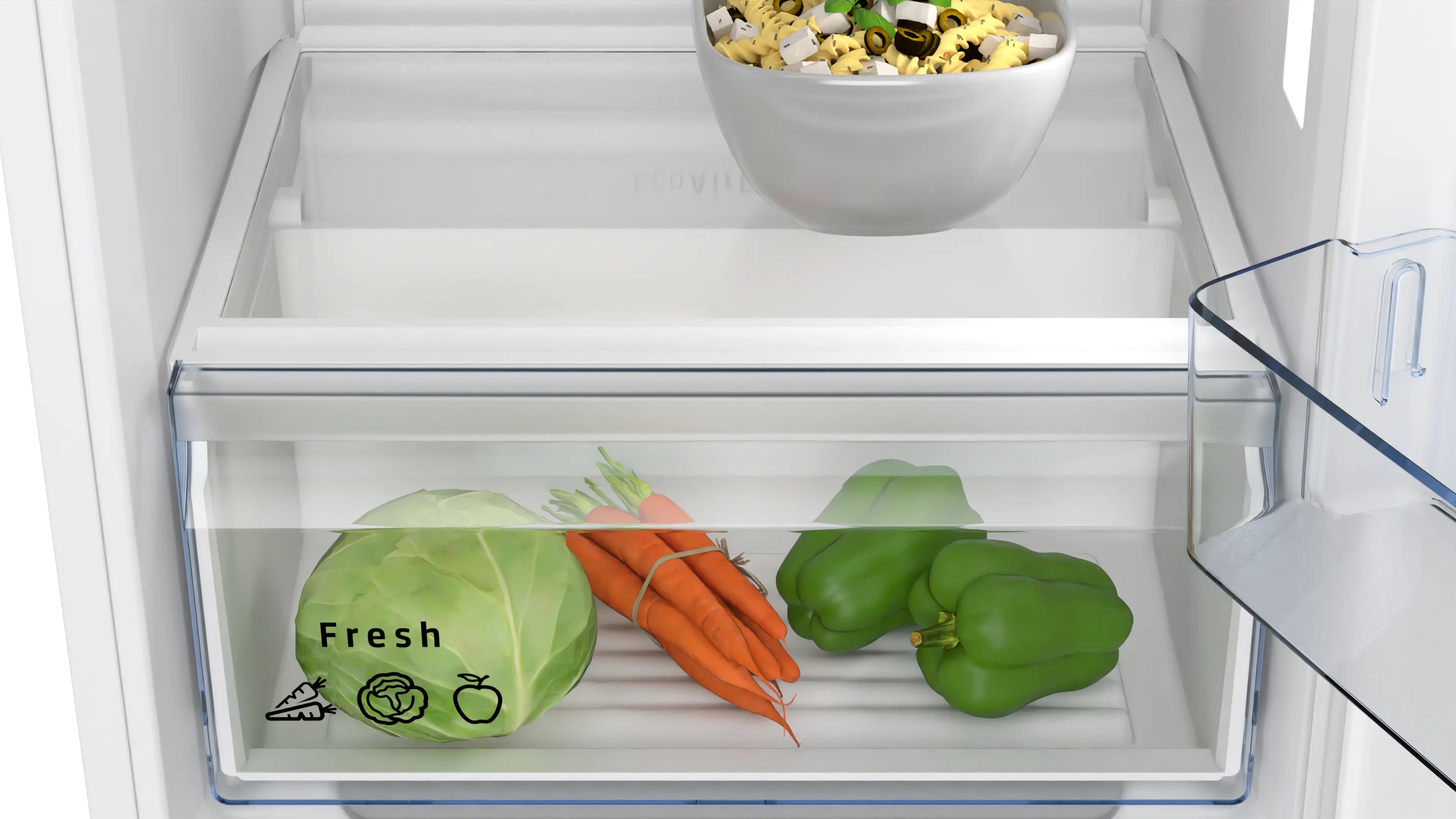 CONSTRUCTA CK222NSE0 Einbau-Kühlschrank mit Gefrierfach LED-Display EcoAirFlow weiß