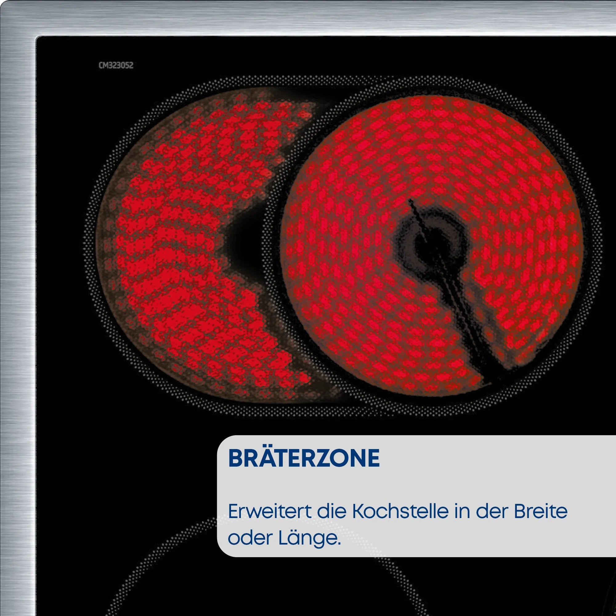 CONSTRUCTA CA424255 Edelstahl Induktionskochfeld mit 4 Zonen Bräterzone PowerBoost