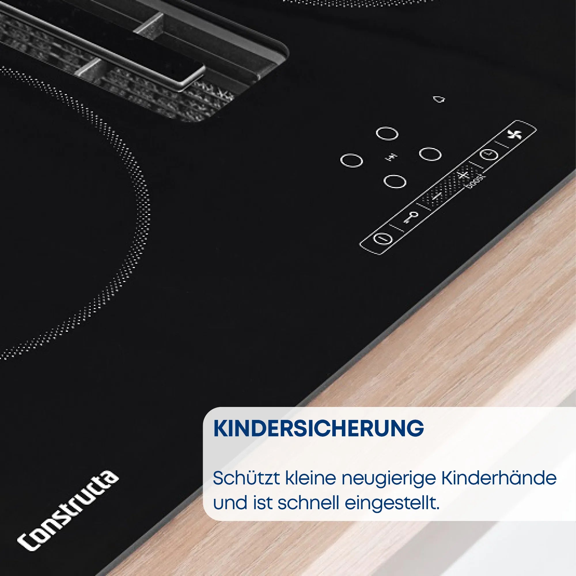 CONSTRUCTA CA424255 Edelstahl Induktionskochfeld mit 4 Zonen Bräterzone PowerBoost