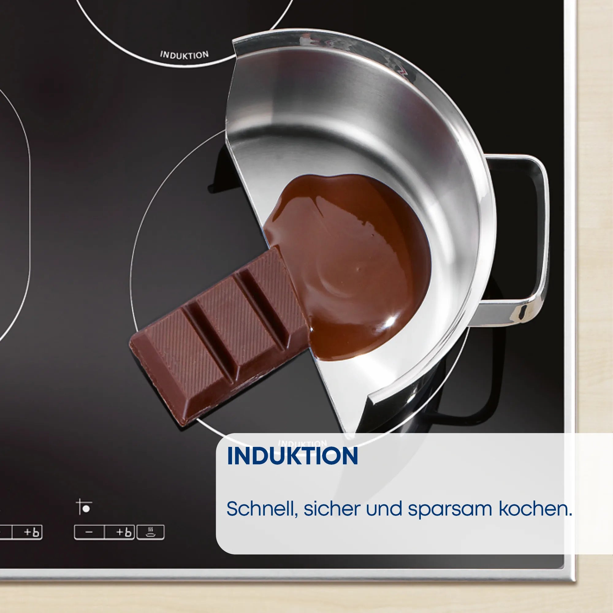CONSTRUCTA CA424255 Edelstahl Induktionskochfeld mit 4 Zonen Bräterzone PowerBoost