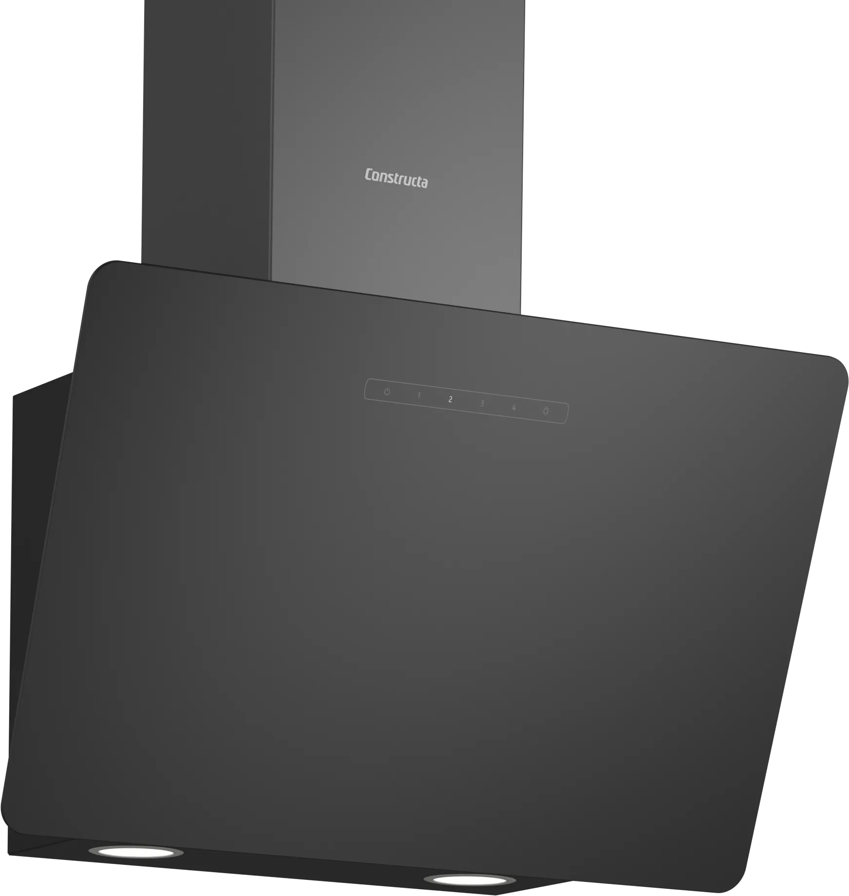 CONSTRUCTA CD686866 60 cm Schräg-Dunstabzugshaube schwarzes Klarglas energieeffizient leise