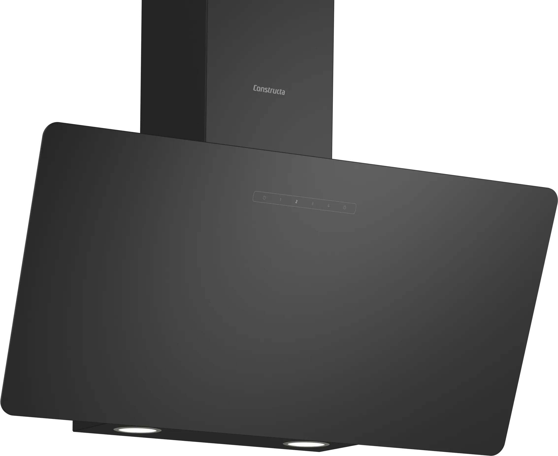 CONSTRUCTA CD688866 Wandesse 80 cm Schwarz Glas Schrägdesign 4 Stufen