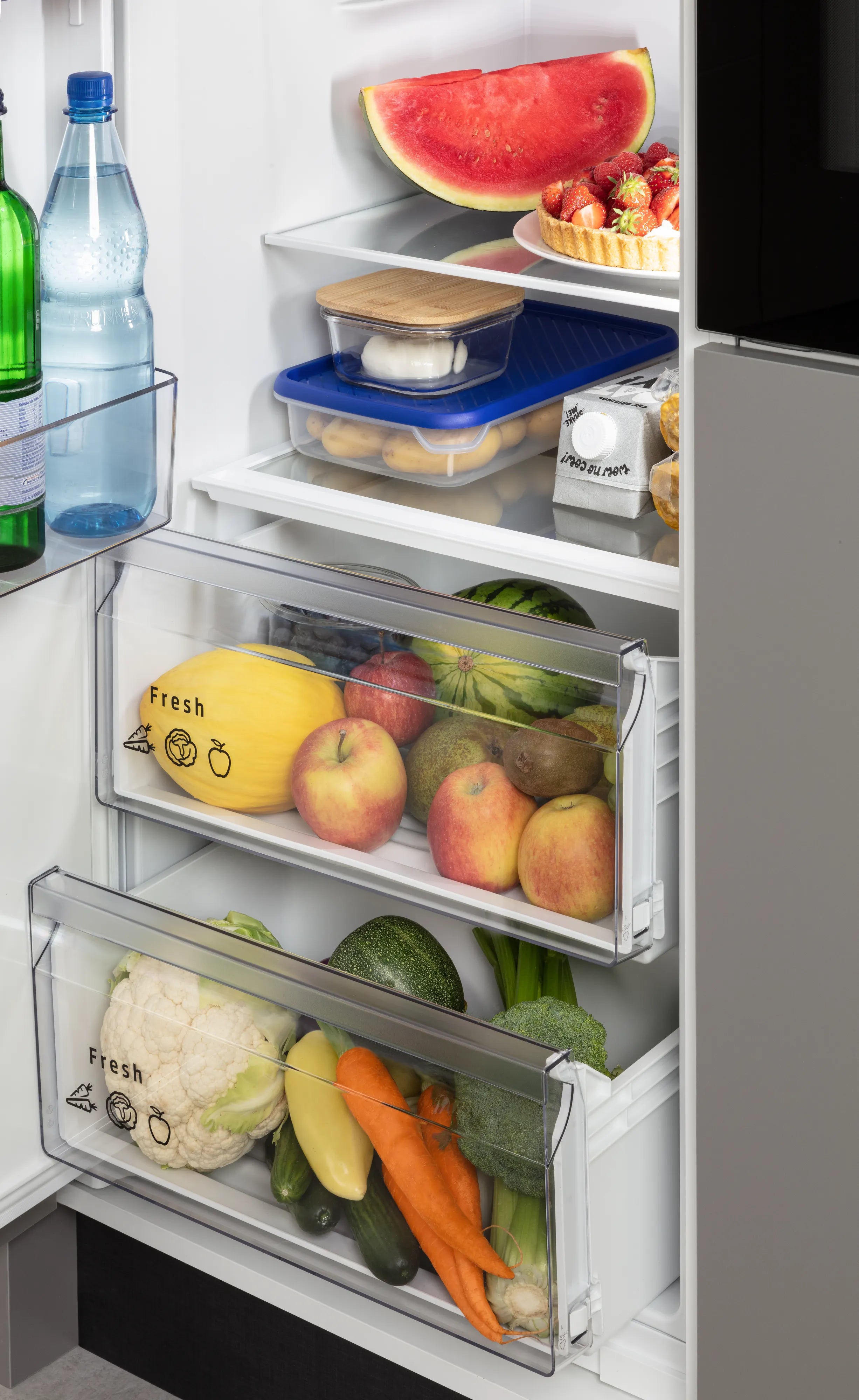 CONSTRUCTA CK282NSE0 Einbau-Kühlschrank mit Gefrierfach XXL-Frischlade LED SuperKühlen