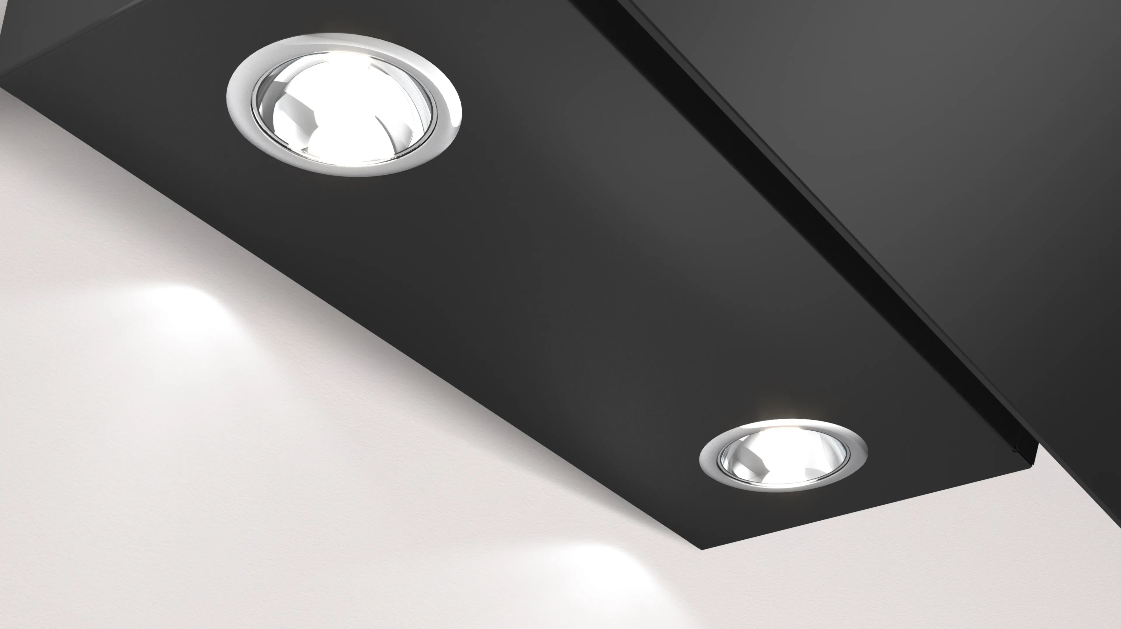 CONSTRUCTA CD688866 Wandesse 80 cm Schwarz Glas Schrägdesign 4 Stufen