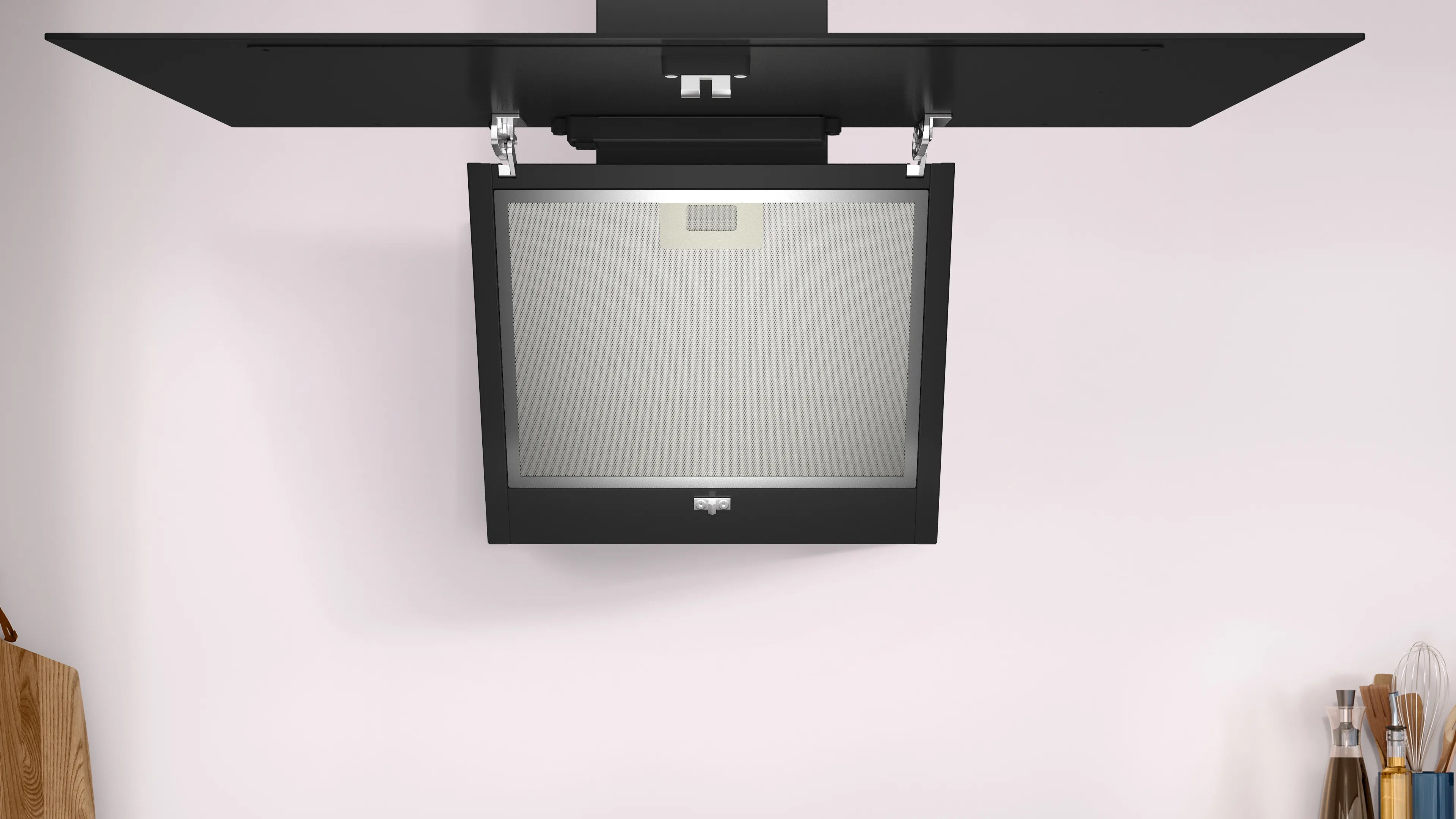 CONSTRUCTA CD688866 Wandesse 80 cm Schwarz Glas Schrägdesign 4 Stufen