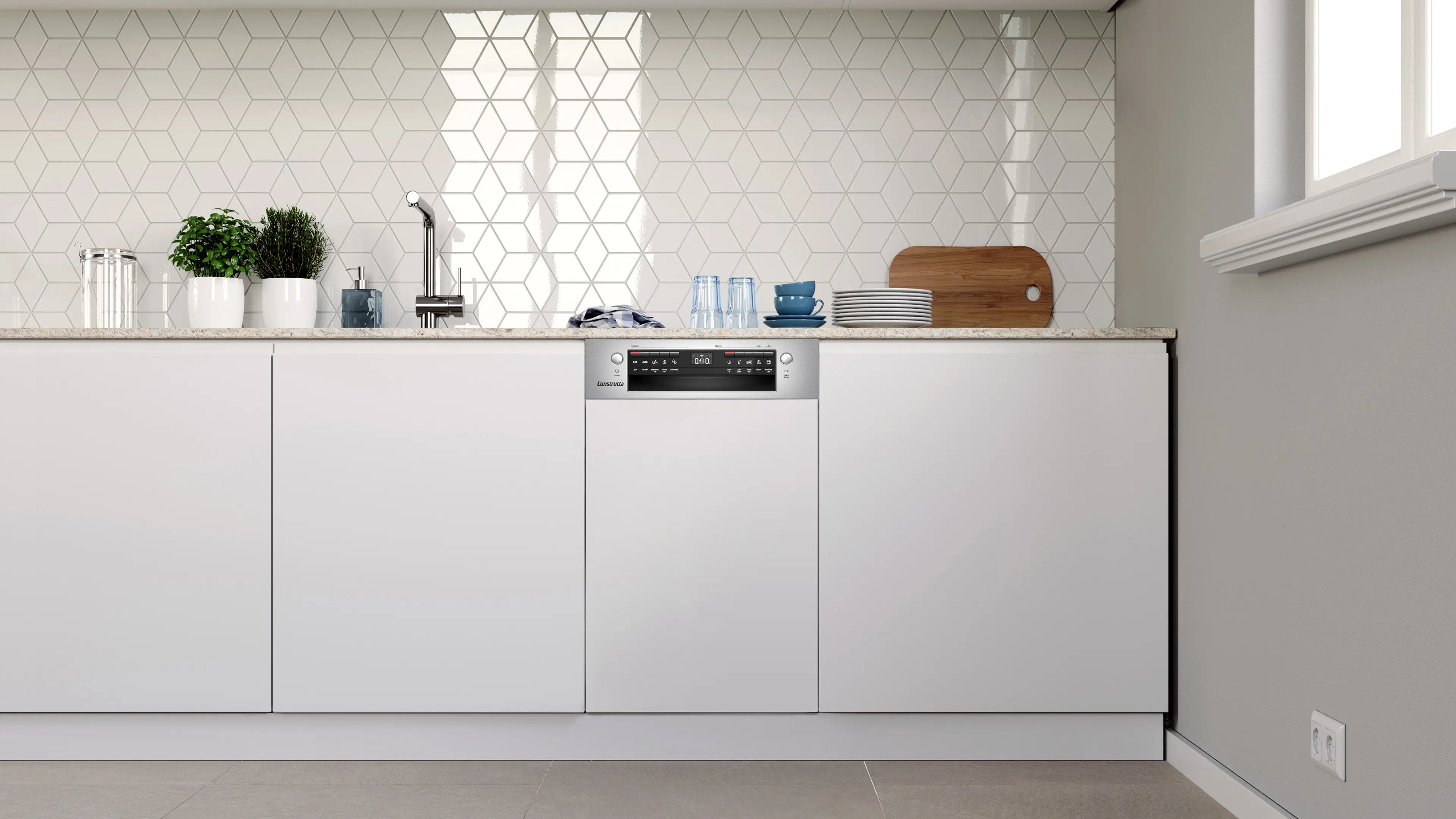 CONSTRUCTA CP6IS01HKE Teilintegrierter Geschirrspüler 45cm 10 Maßgedecke VarioKorbsystem