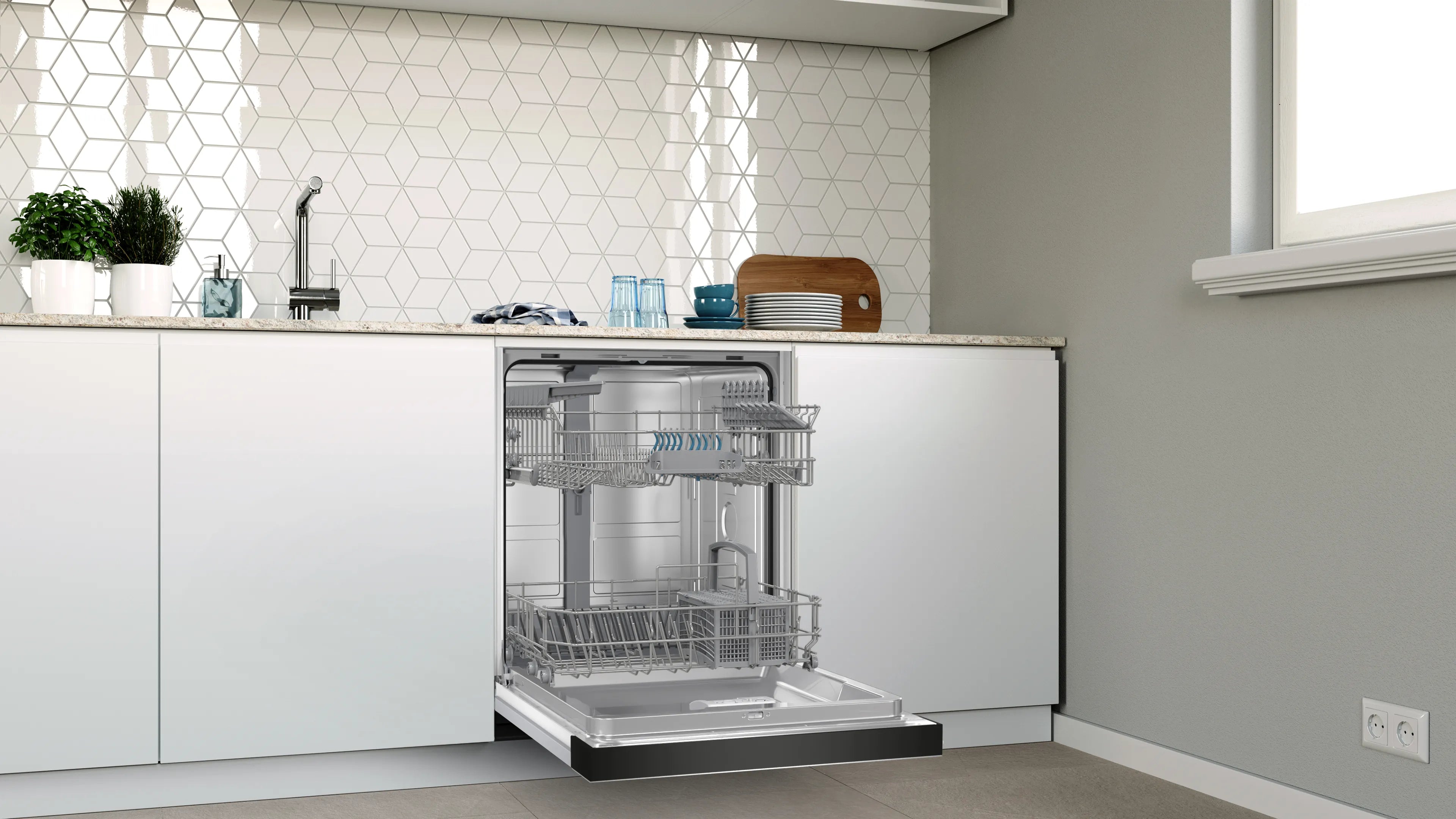 CONSTRUCTA CG5IS03ITE Teilintegrierter Geschirrspüler 60 cm gebürsteter Stahl Home