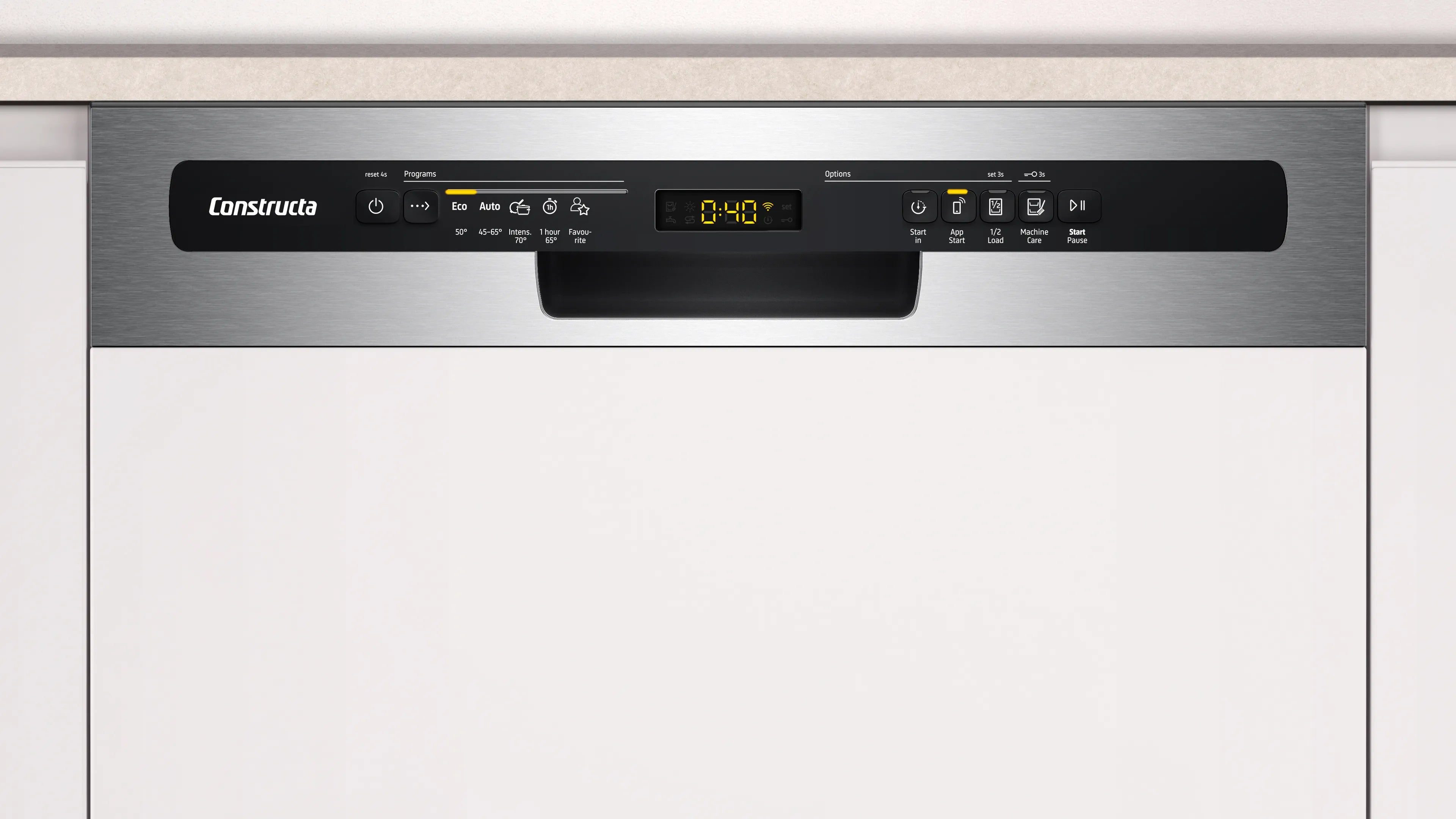 CONSTRUCTA CG5IS03ITE Teilintegrierter Geschirrspüler 60 cm gebürsteter Stahl Home