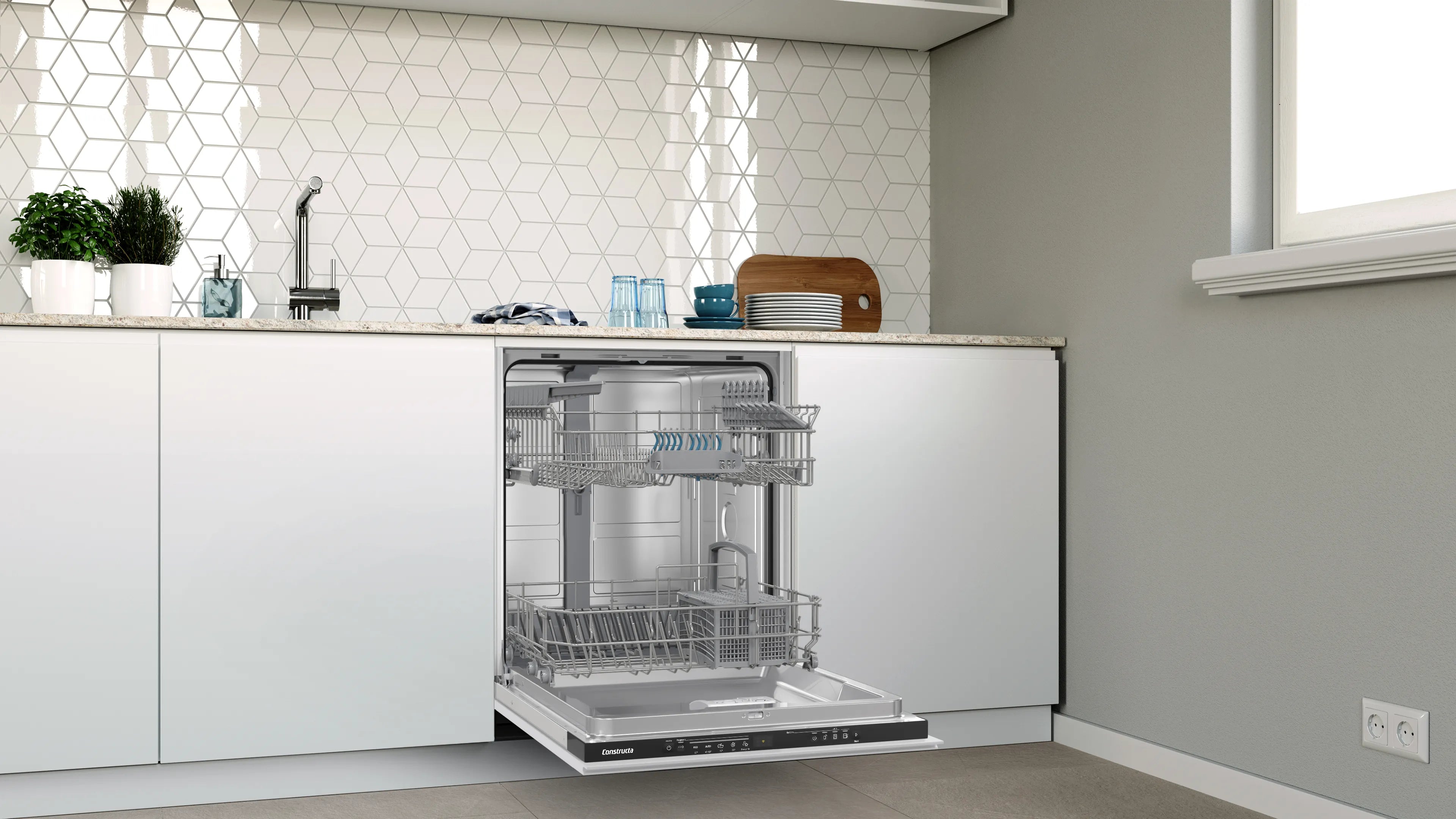 CONSTRUCTA CB5VX03ITE Vollintegrierter Geschirrspüler 60 cm Home Connect AquaStop Leise