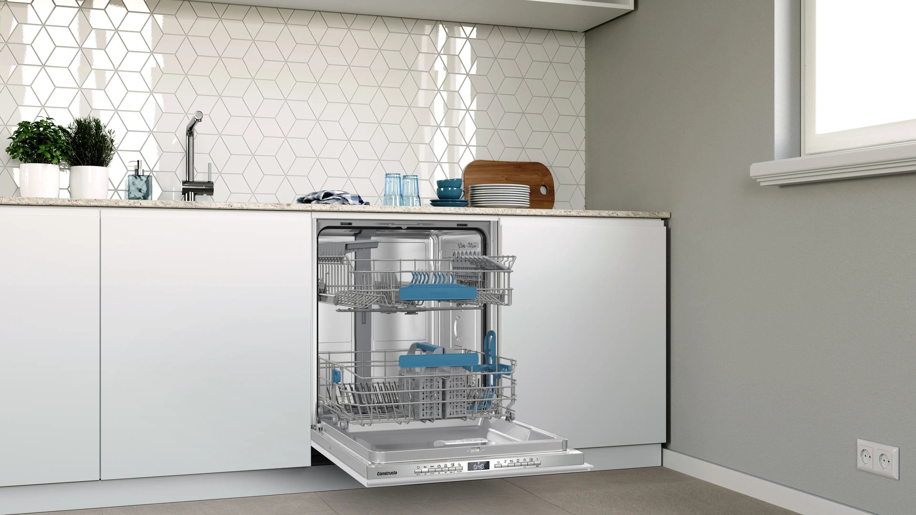 CONSTRUCTA CG6VX02EBE Vollintegrierter 60 cm Geschirrspüler sehr leise effizient