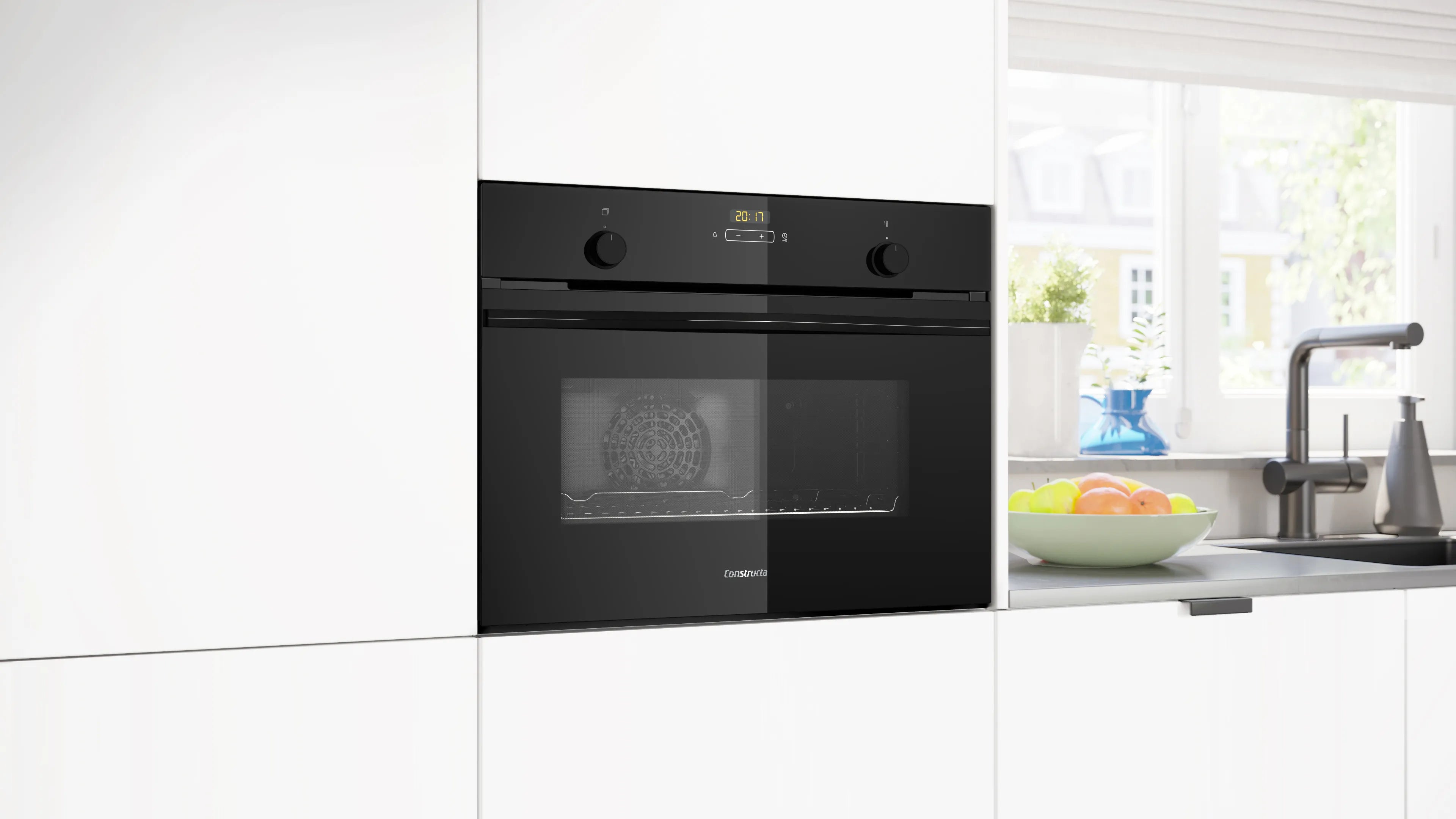 CONSTRUCTA CC4M61063 Einbau-Kompaktbackofen 60 x 45 cm Schwarz HydroClean