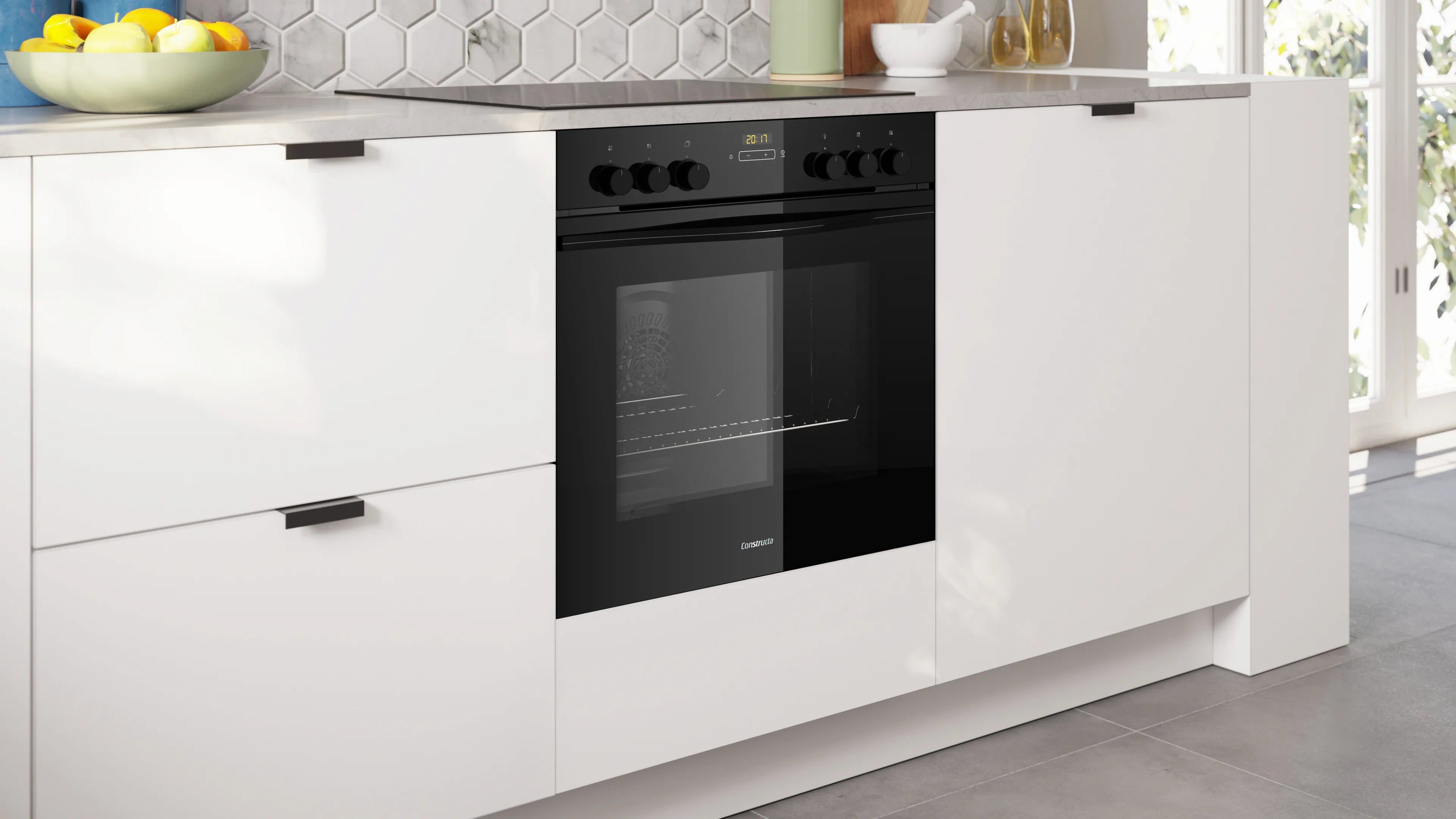 CONSTRUCTA CX5HS609 Einbau-Herd-Set Backofen 71L HydroClean Kochfeld