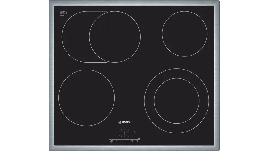Bosch PKN645B17 Serie 4 Elektro-Kochfeld 60 cm Schwarz, Mit Rahmen aufliegend