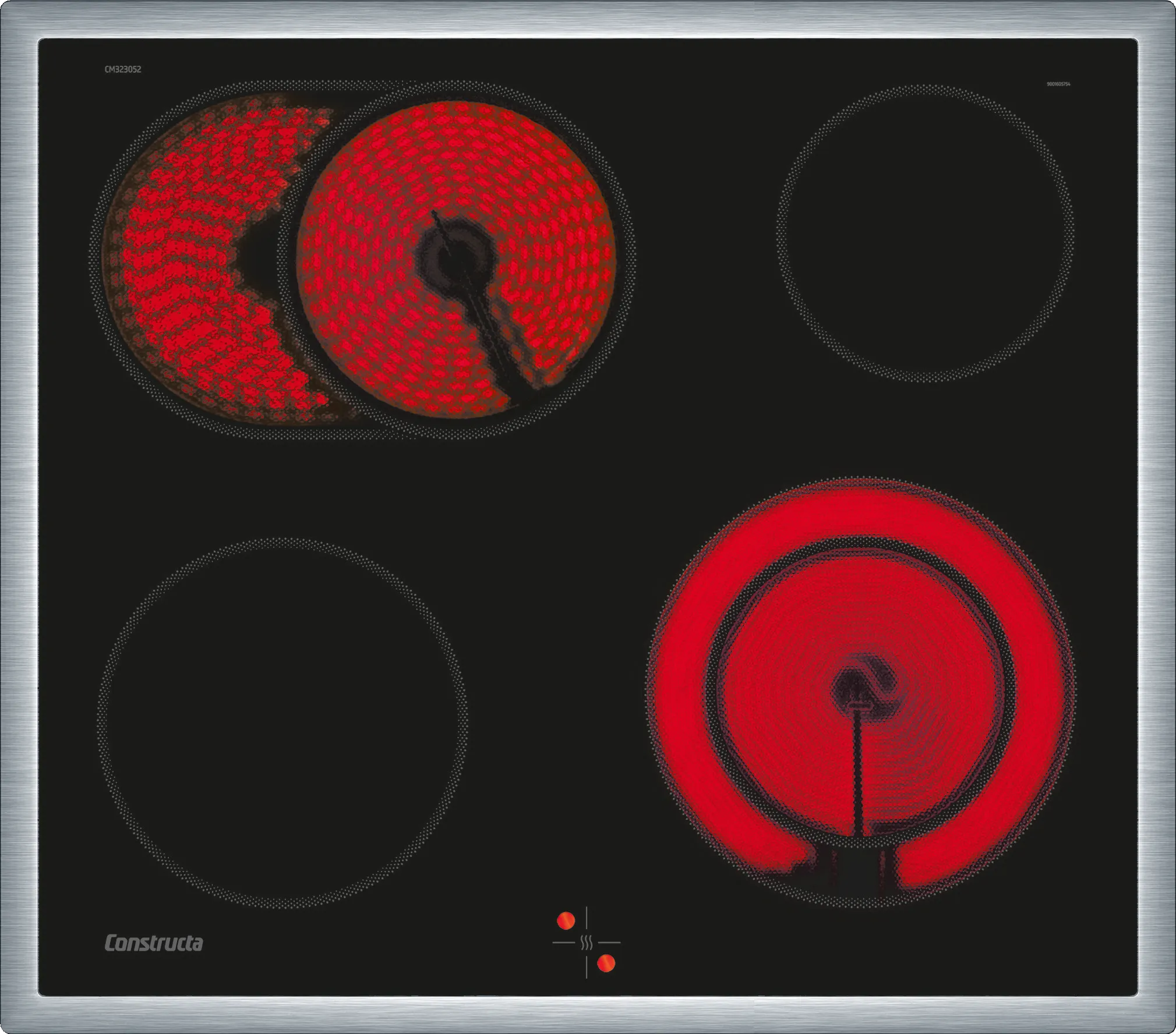 CONSTRUCTA CX3HS605 Einbau-Herd-Set mit Elektrobackofen und Glaskeramik-Kochfeld