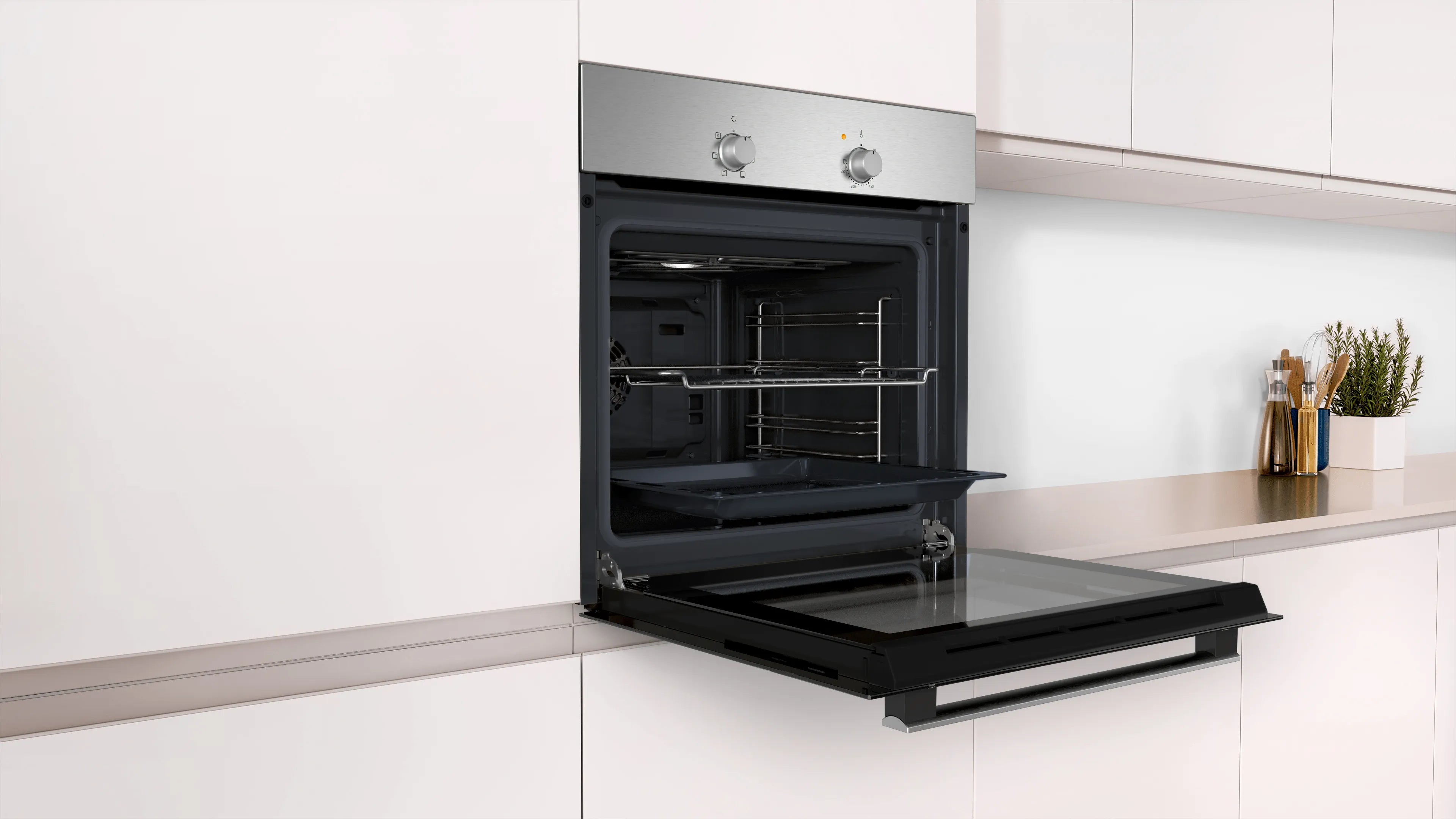 CONSTRUCTA CF1M00050 Einbau-Backofen 60 cm Edelstahl mit Umluft