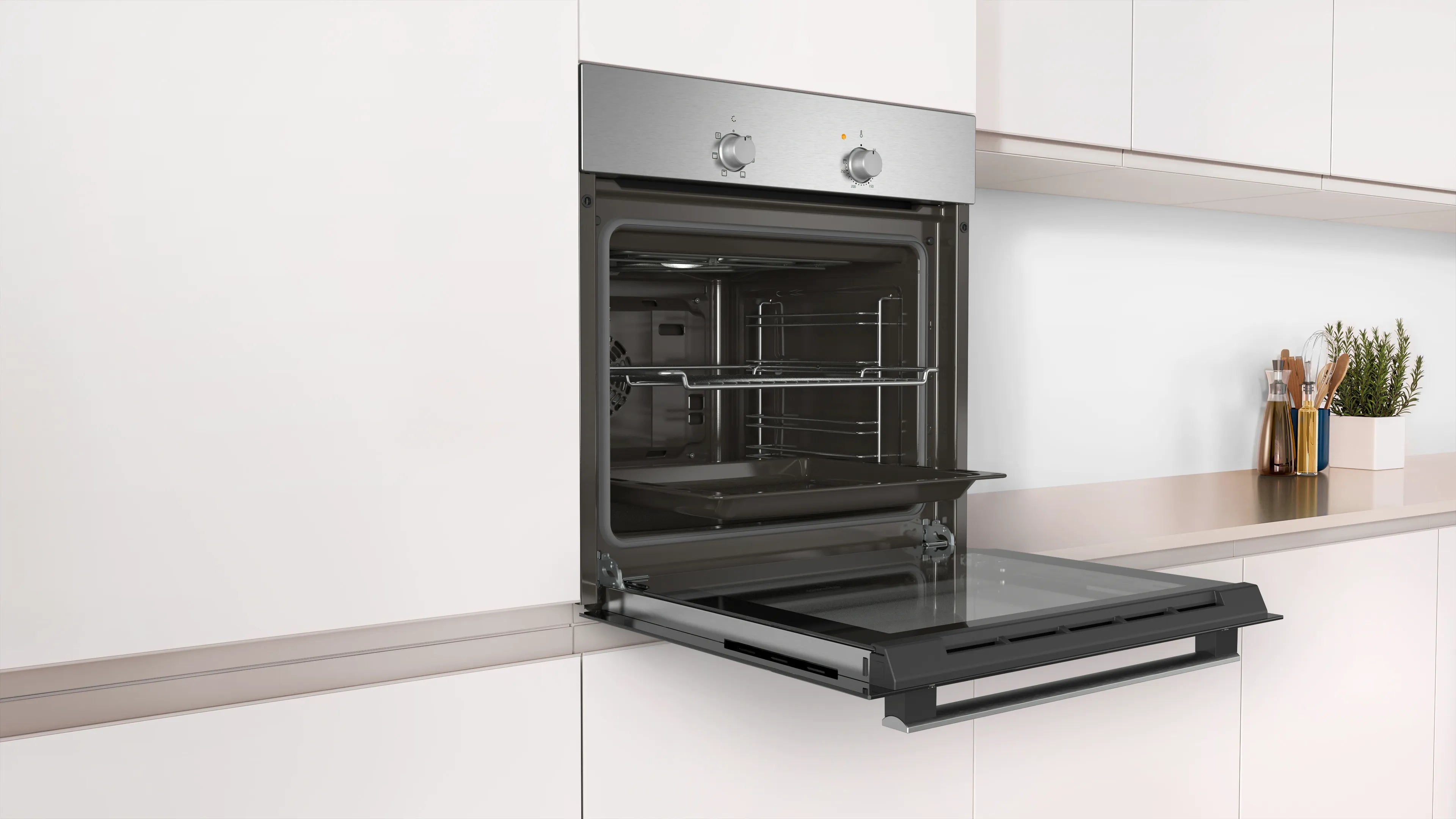 CONSTRUCTA CF1M00050 Einbau-Backofen 60 cm Edelstahl mit Umluft