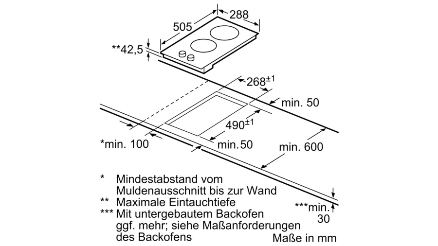 Constructa CA327150, Domino-Kochfeld, 30cm