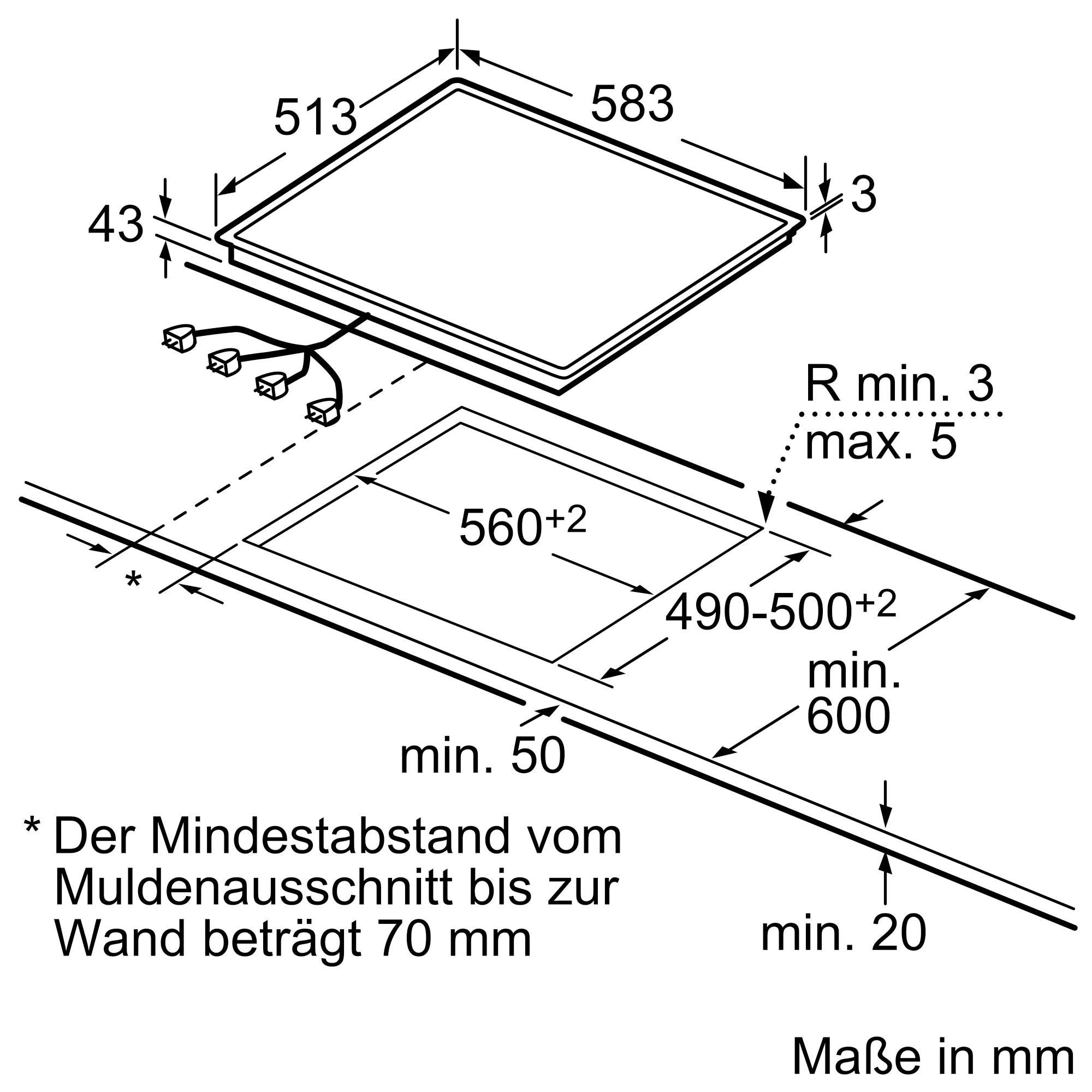 CONSTRUCTA CX5HS610 Einbau-Herd-Set mit Backofen CH3M51053 und Cerankochfeld