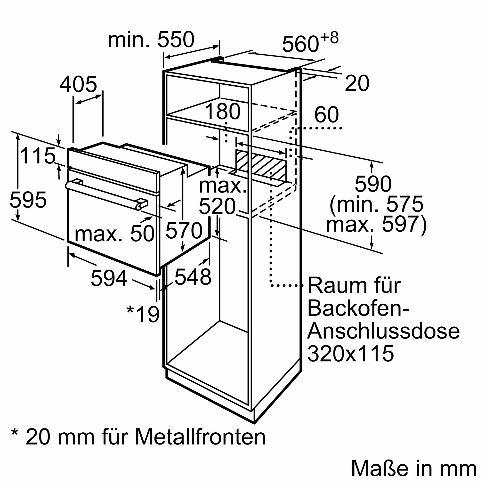 CONSTRUCTA CF1M00050 Einbau-Backofen 60 cm Edelstahl mit Umluft