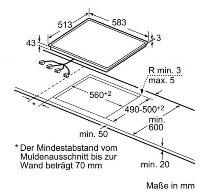 Constructa CM323052, Elektrokochstelle herdgebunden, Edelstahlrahmen