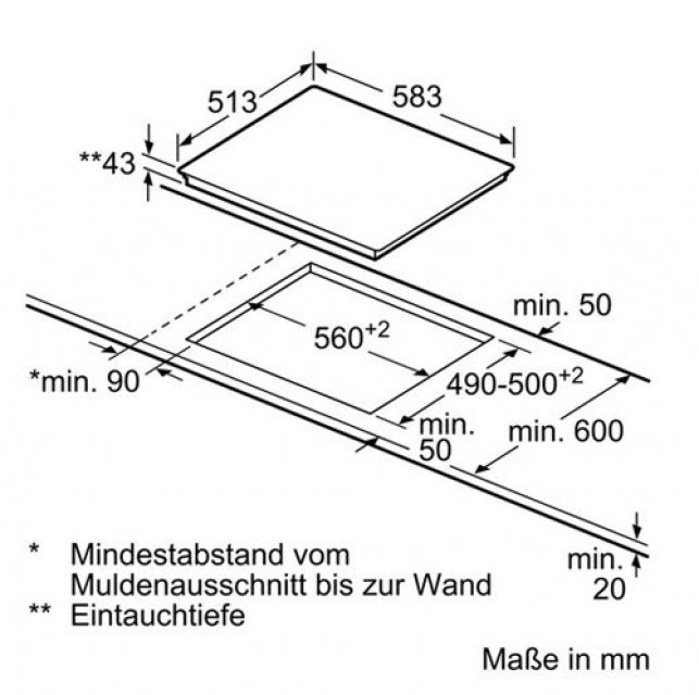 Constructa CM323052, Elektrokochstelle herdgebunden, Edelstahlrahmen