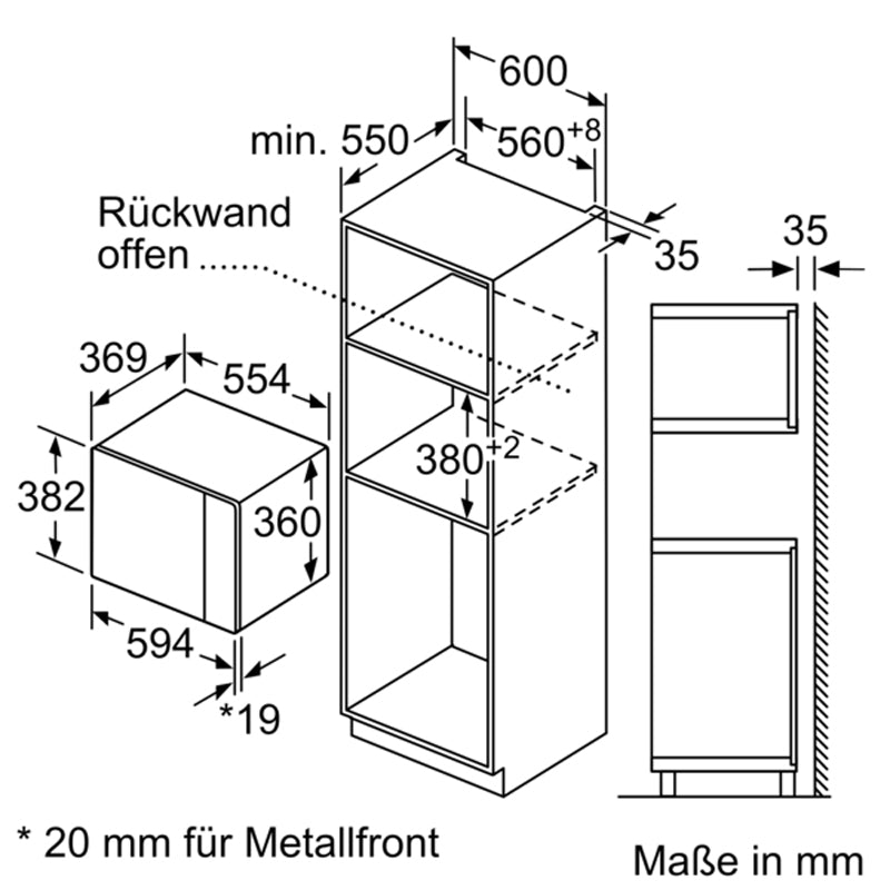 Constructa CC4P91562, Einbau-Mikrowellengerät, schwarz, Hydro Clean