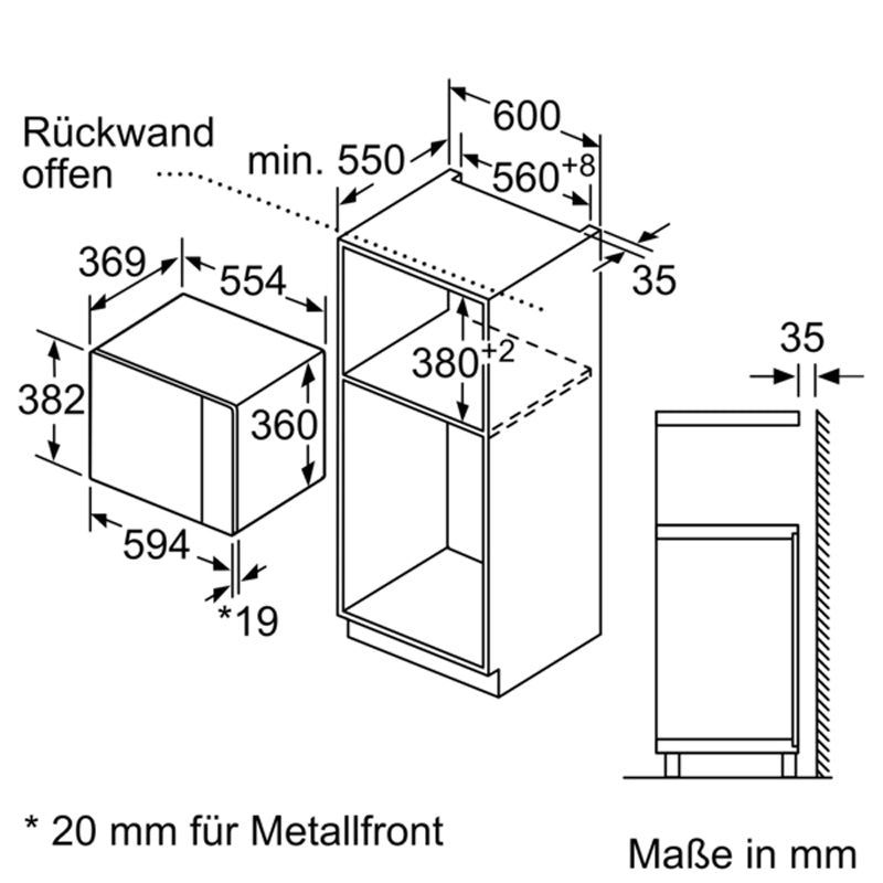 Constructa CC4P91562, Einbau-Mikrowellengerät, schwarz, Hydro Clean