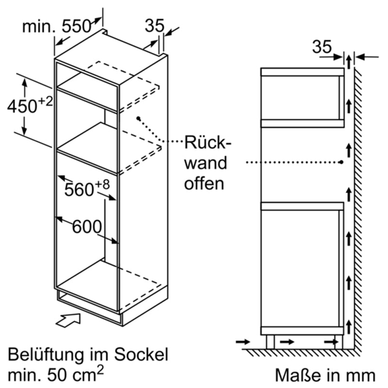 Constructa CC4W91962, Kompaktbackofen mit Mikrowelle, Schwarz