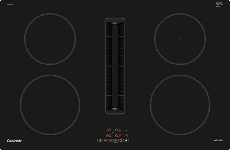 Constructa CV430235, Induktionskochfeld mit Dunstabzug, rahmenlos, 80 cm